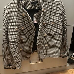 Ann Taylor tweed houndstooth jacket